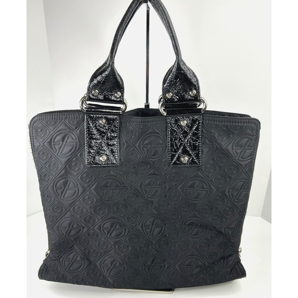 Francesco Biasia Nylon Convertible Tote Weekender Xlarge Black Mary Poppins Rare
